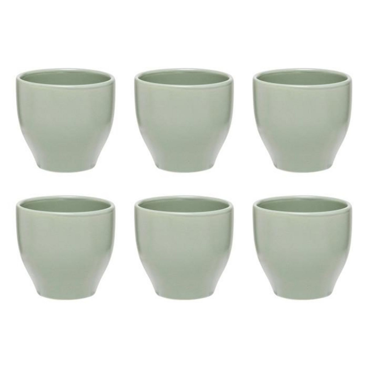 SECRET DE GOURMET Lot de 6 Tasses à Café en Céramique  Maé  11cl Vert Olive