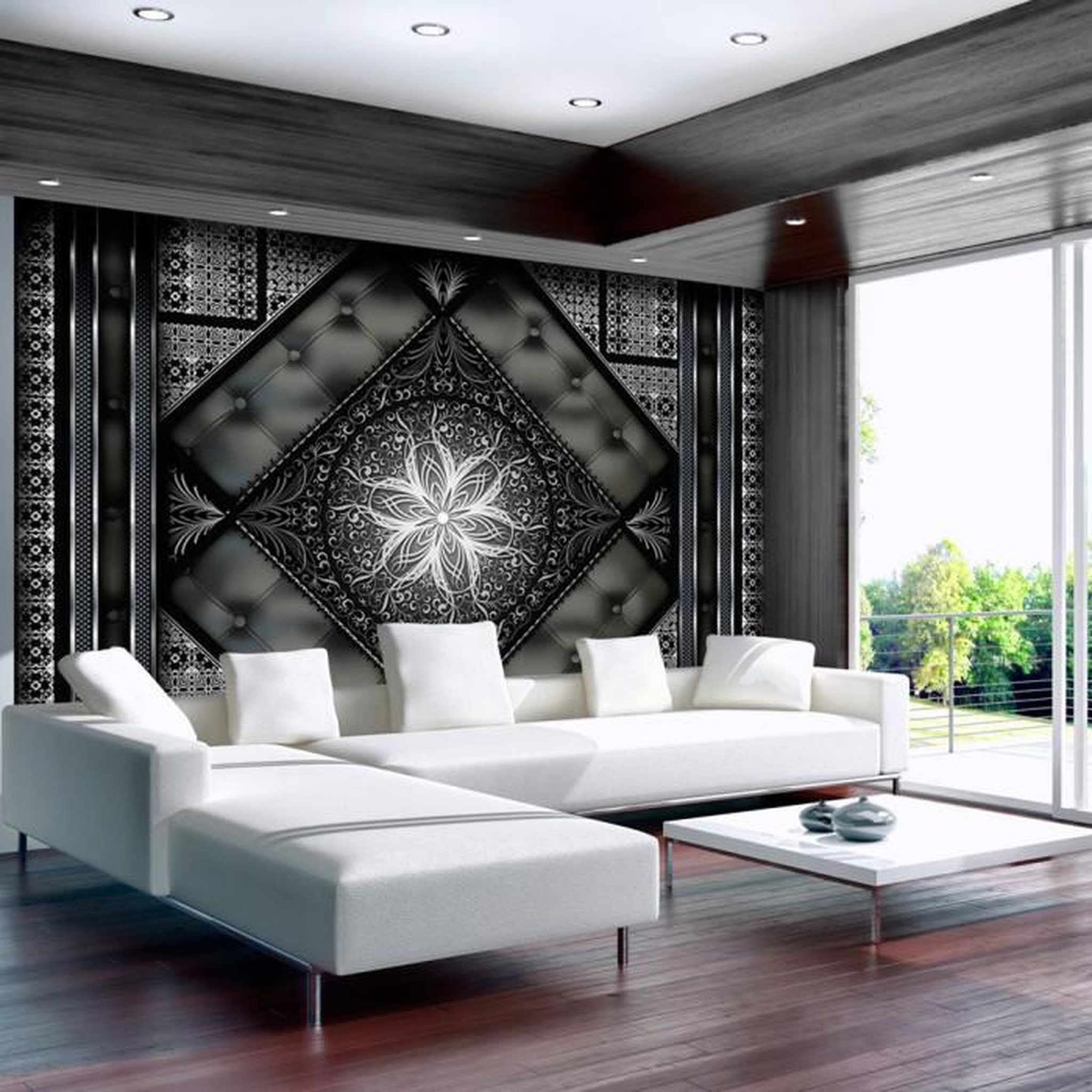 Paris Prix Papier Peint  Black Mosaic. Coloris disponibles : Multicolore