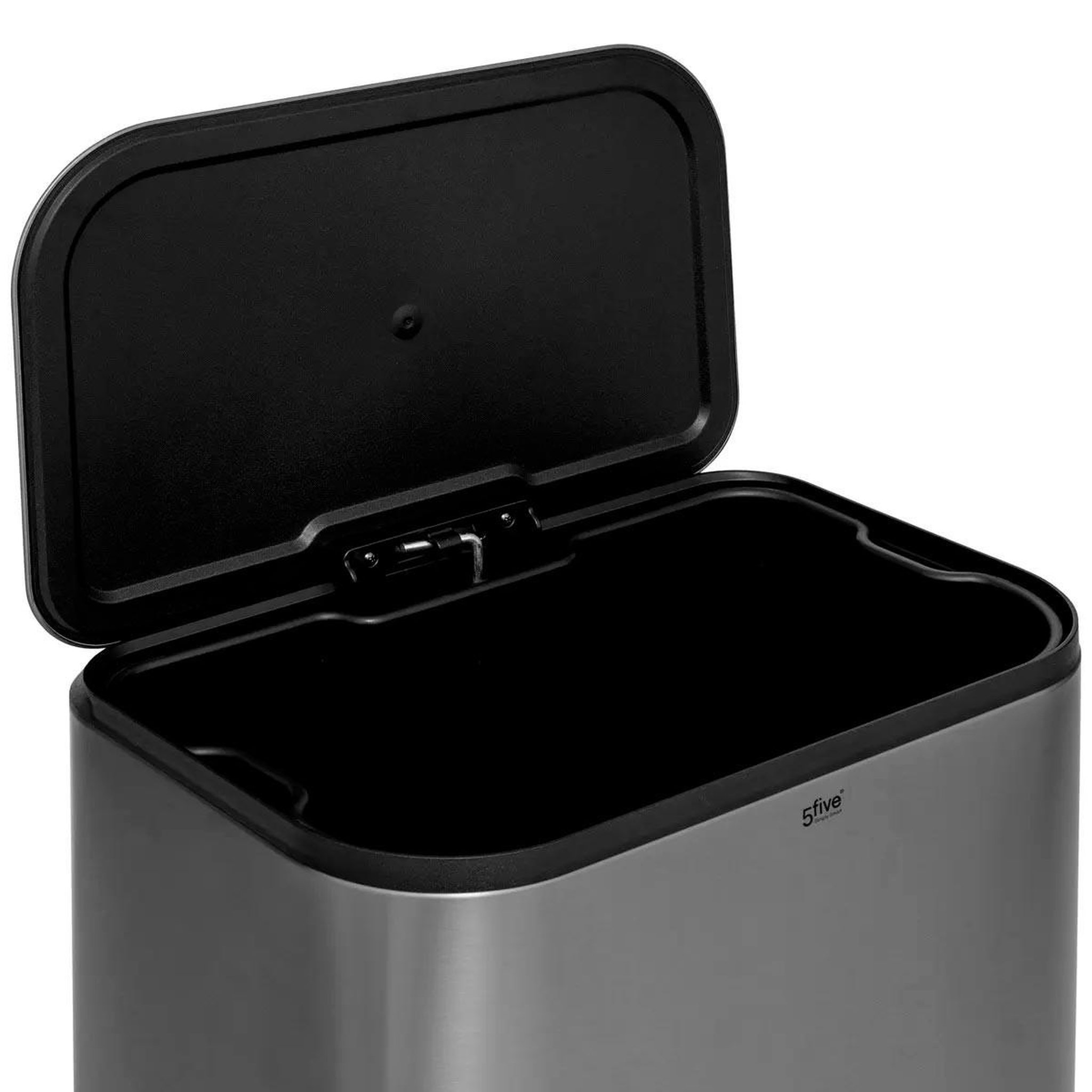 Voir la diapositive 4 : FIVE Poubelle de cuisine à pédale  inox  50l gris
