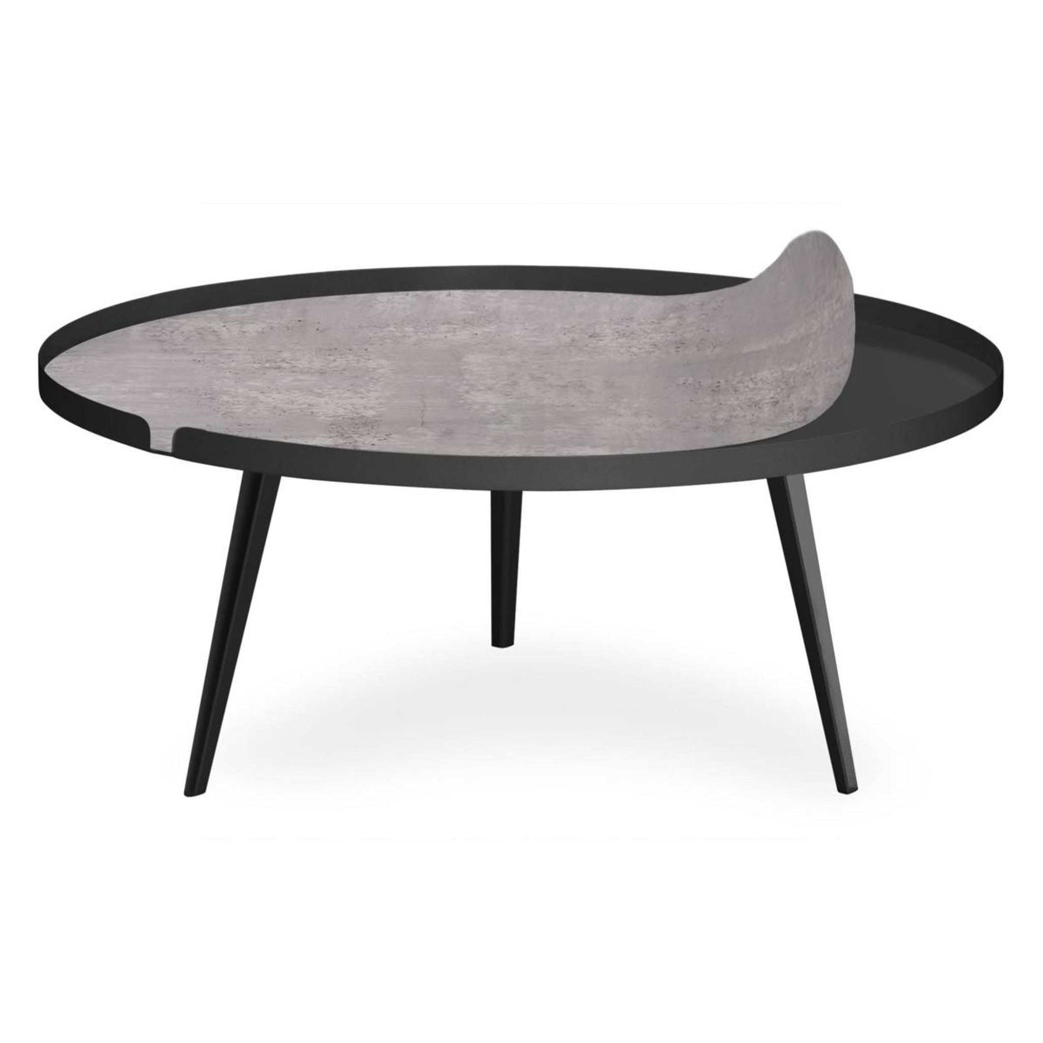 Voir la diapositive 3 : Paris Prix Table Basse à Rebord 2 Covers  Texture  90cm Noir