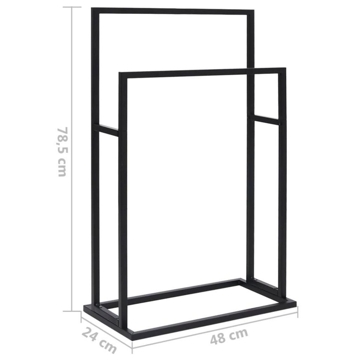 VIDAXL Porte-serviettes sur pied Noir 48x24x78,5 cm Fer