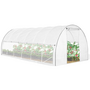 Voir la diapositive 1 : ID MARKET Serre tunnel de jardin 18M² blanche relevable avec moustiquaire