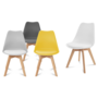 Voir la diapositive 3 : ID MARKET Lot de 4 chaises scandinaves SARA mix color gris foncé, gris clair, blanc et jaune