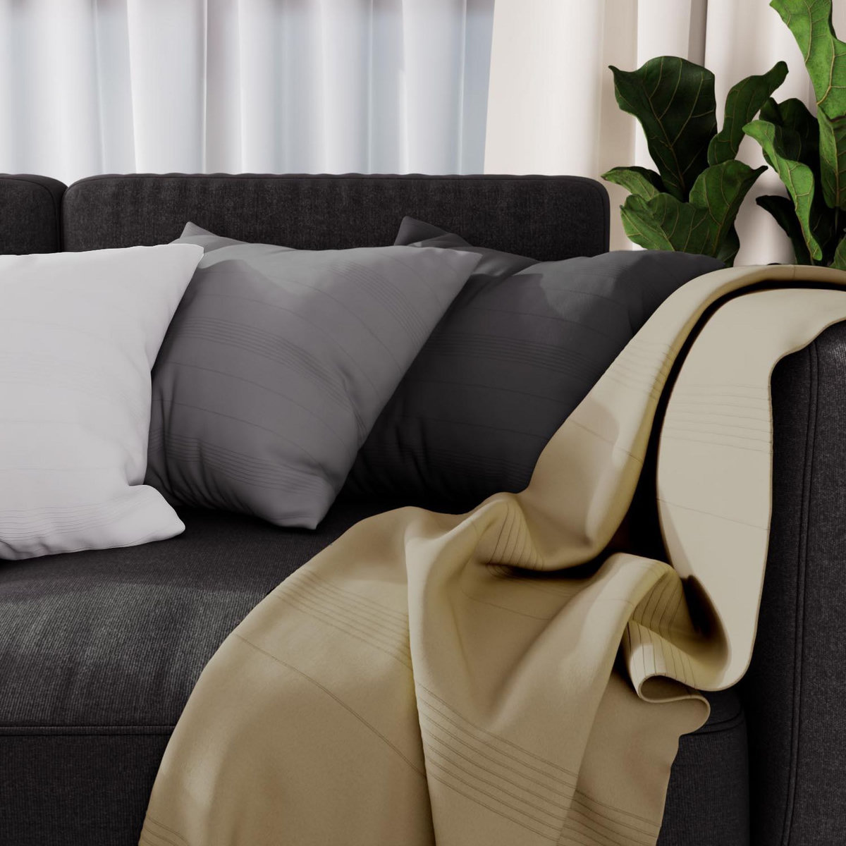 SOLEIL D'OCRE Jeté de lit, canapé, plaid ADELE par Soleil d'ocre