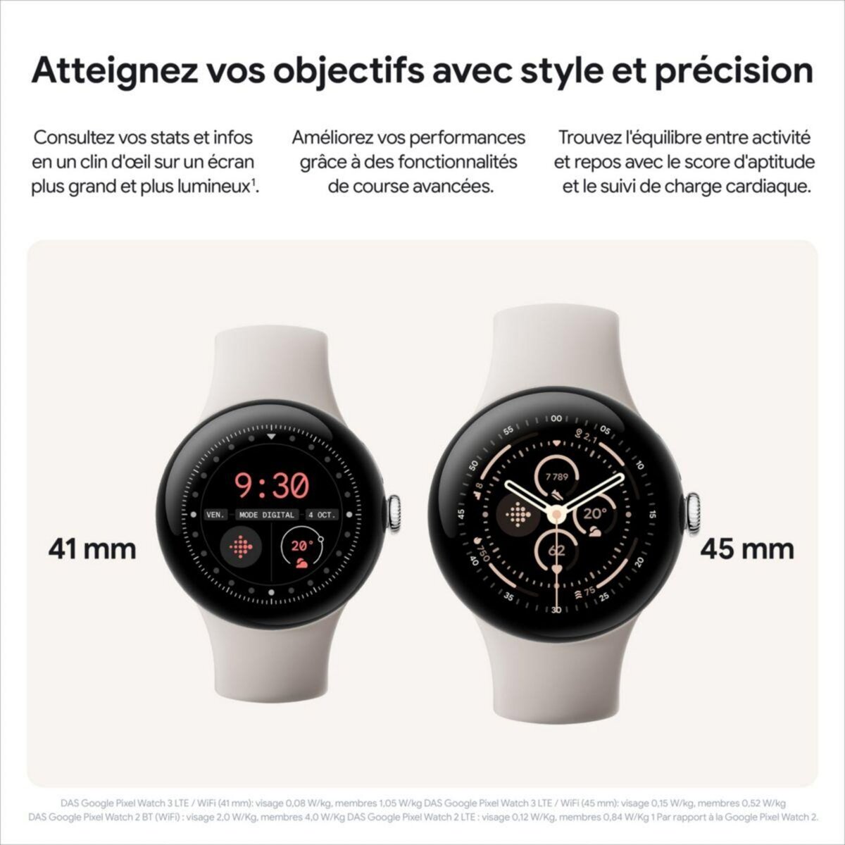 GOOGLE Montre connectée Pixel Watch 3 41 mm Noir Mat Bluetooth