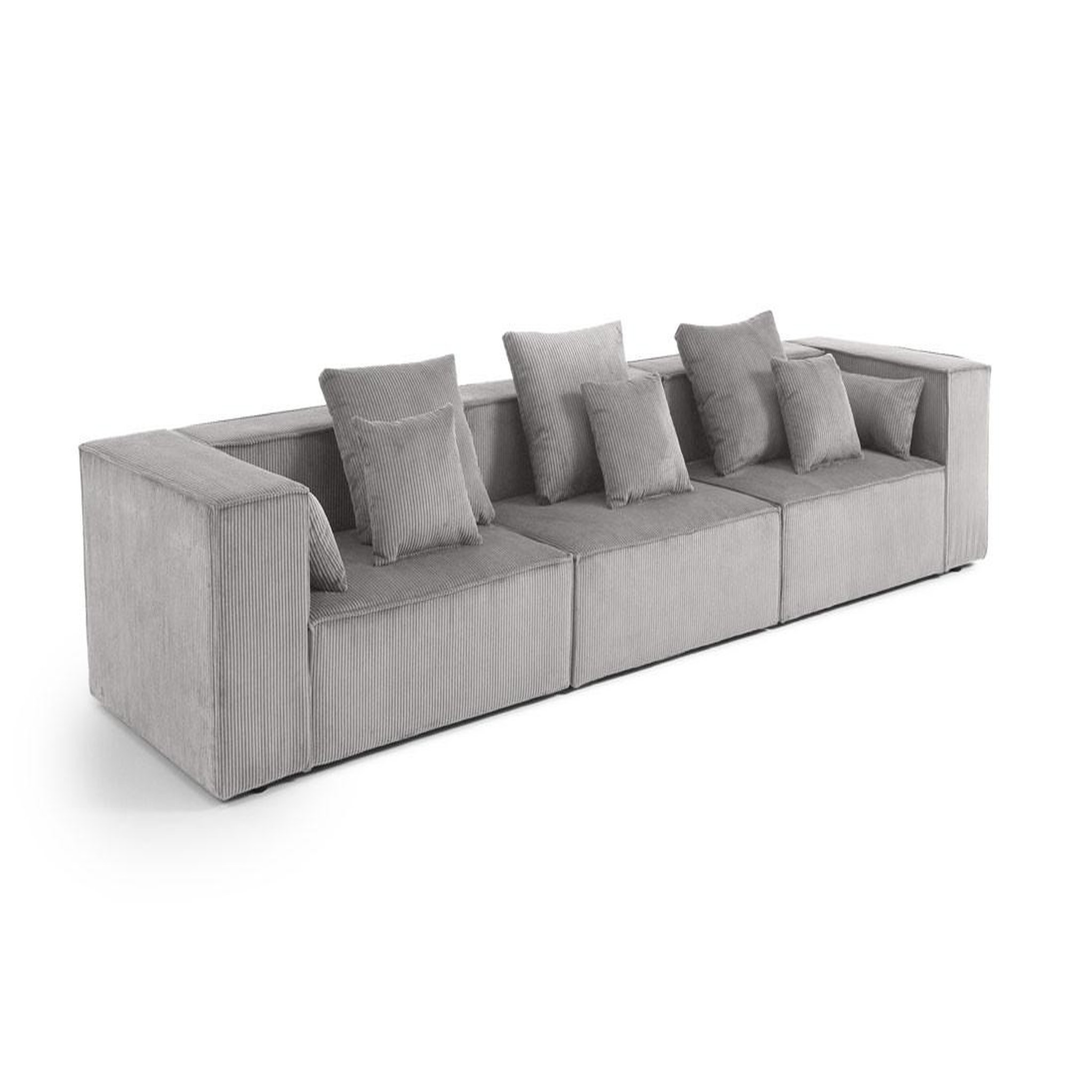 Voir la diapositive 2 : BEST MOBILIER Colombine - canapé modulable droit - 3 places - en velours côtelé