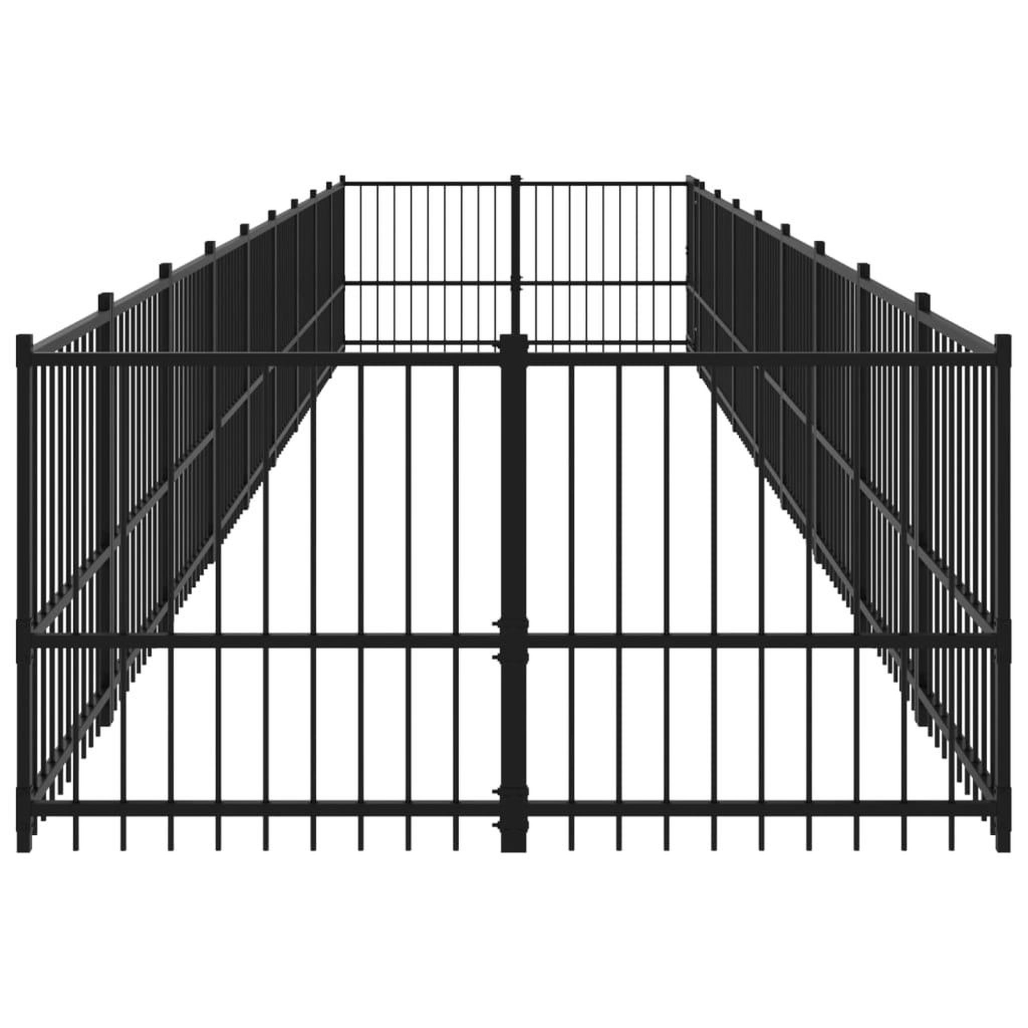 Voir la diapositive 4 : VIDAXL Chenil d'exterieur pour chiens Acier 16,89 m²