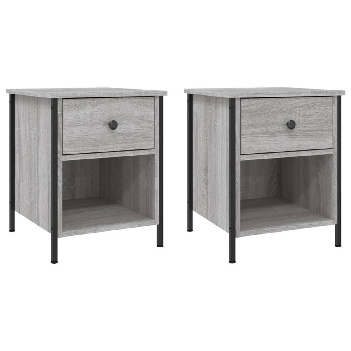 VIDAXL Tables de chevet 2 pcs sonoma gris 40x42x50cm bois d'ingenierie