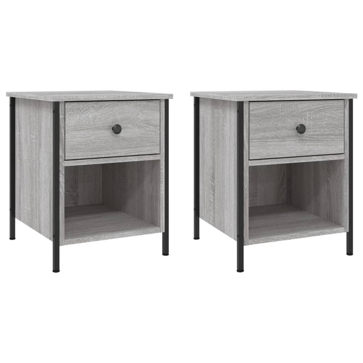 VIDAXL Tables de chevet 2 pcs sonoma gris 40x42x50cm bois d'ingenierie