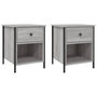 Voir la diapositive 2 : VIDAXL Tables de chevet 2 pcs sonoma gris 40x42x50cm bois d'ingenierie