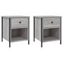 Voir la diapositive 2 : VIDAXL Tables de chevet 2 pcs sonoma gris 40x42x50cm bois d'ingenierie