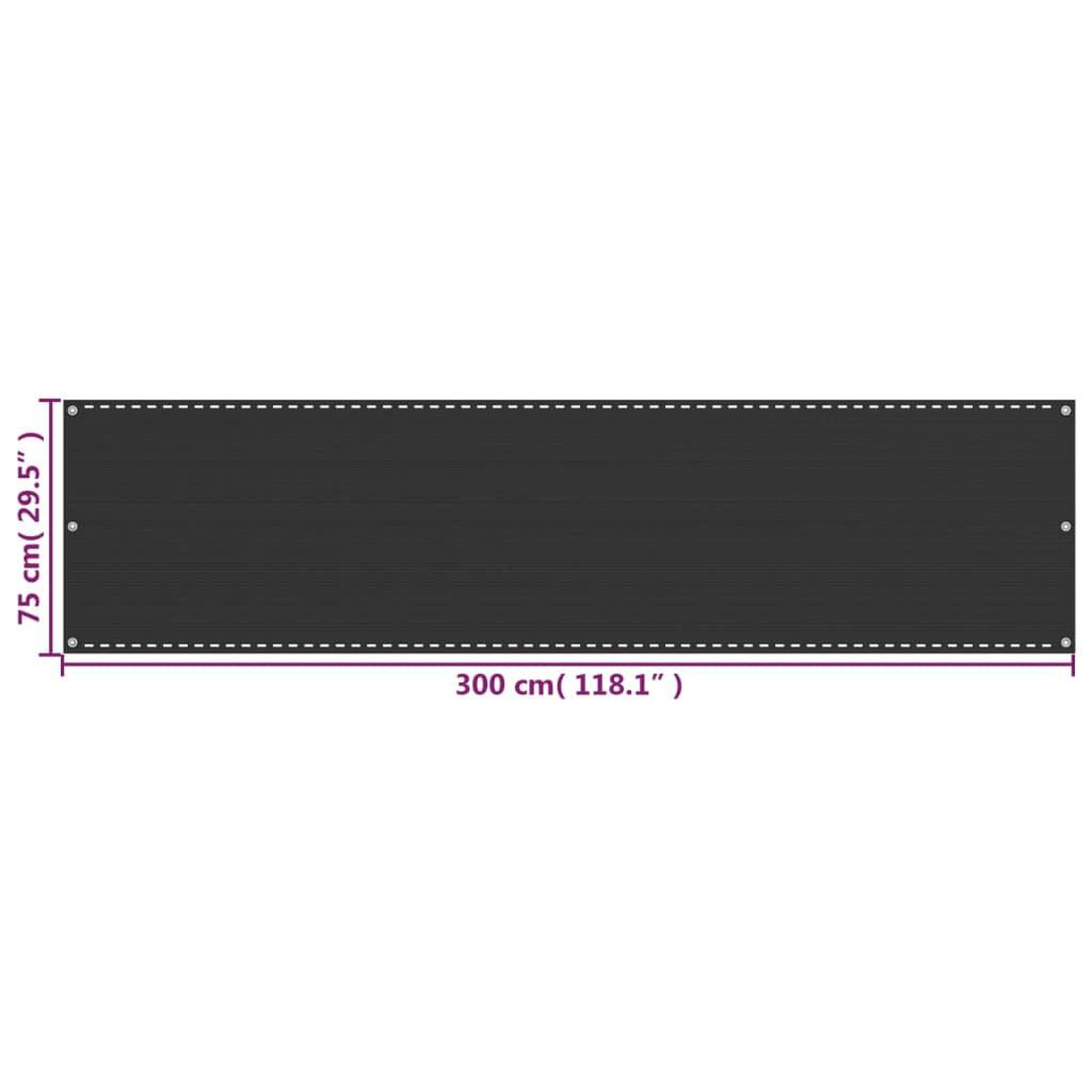 Voir la diapositive 5 : VIDAXL Ecran de balcon Anthracite 75x300 cm PEHD