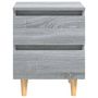 Voir la diapositive 3 : VIDAXL Tables de chevet pieds en bois 2 pcs Sonoma gris 40x35x50 cm