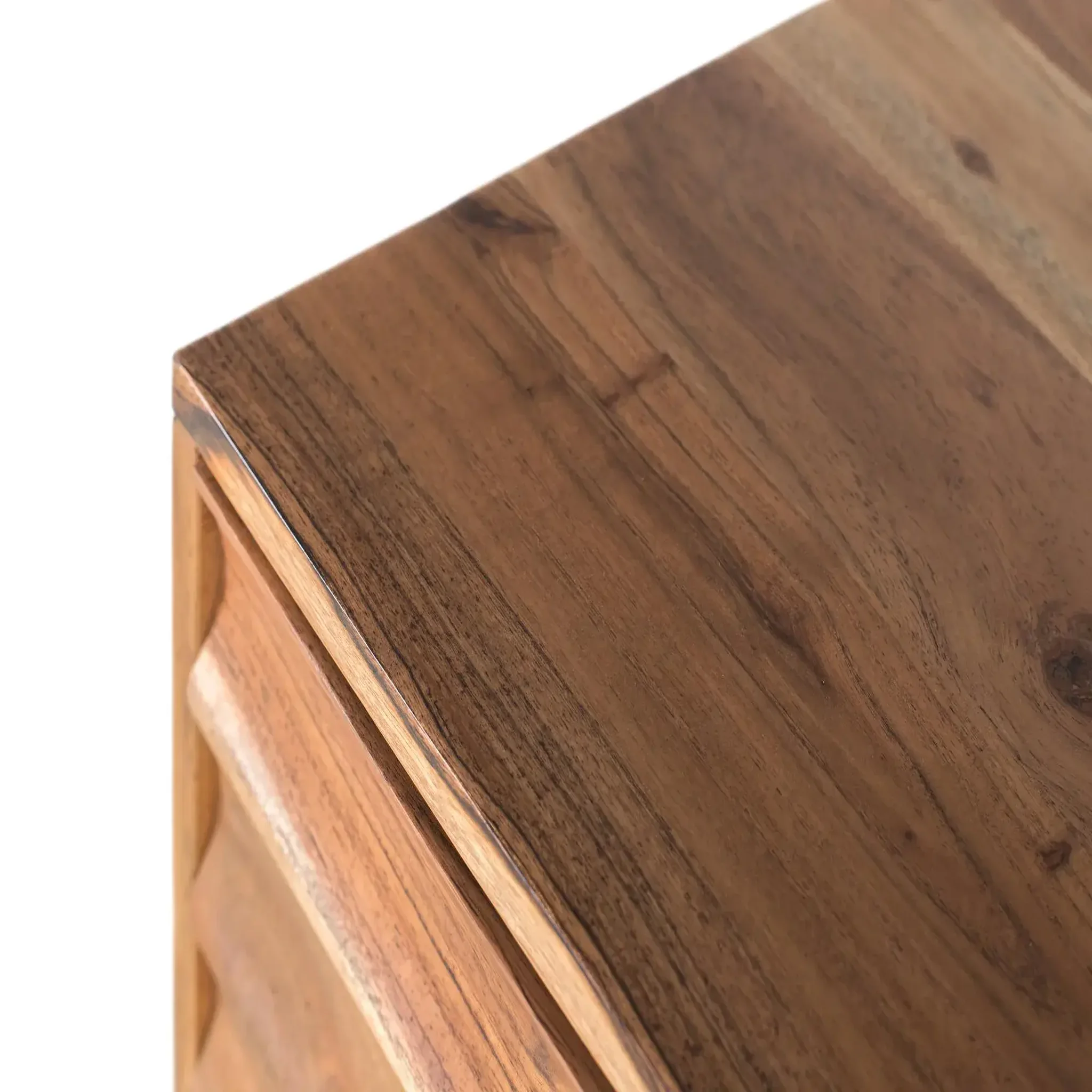 Voir la diapositive 6 : GINER Y COLOMER SL Table de chevet en bois d'acacia 45 cm style rustique moderne