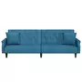 VIDAXL Canape-lit avec accoudoirs bleu velours