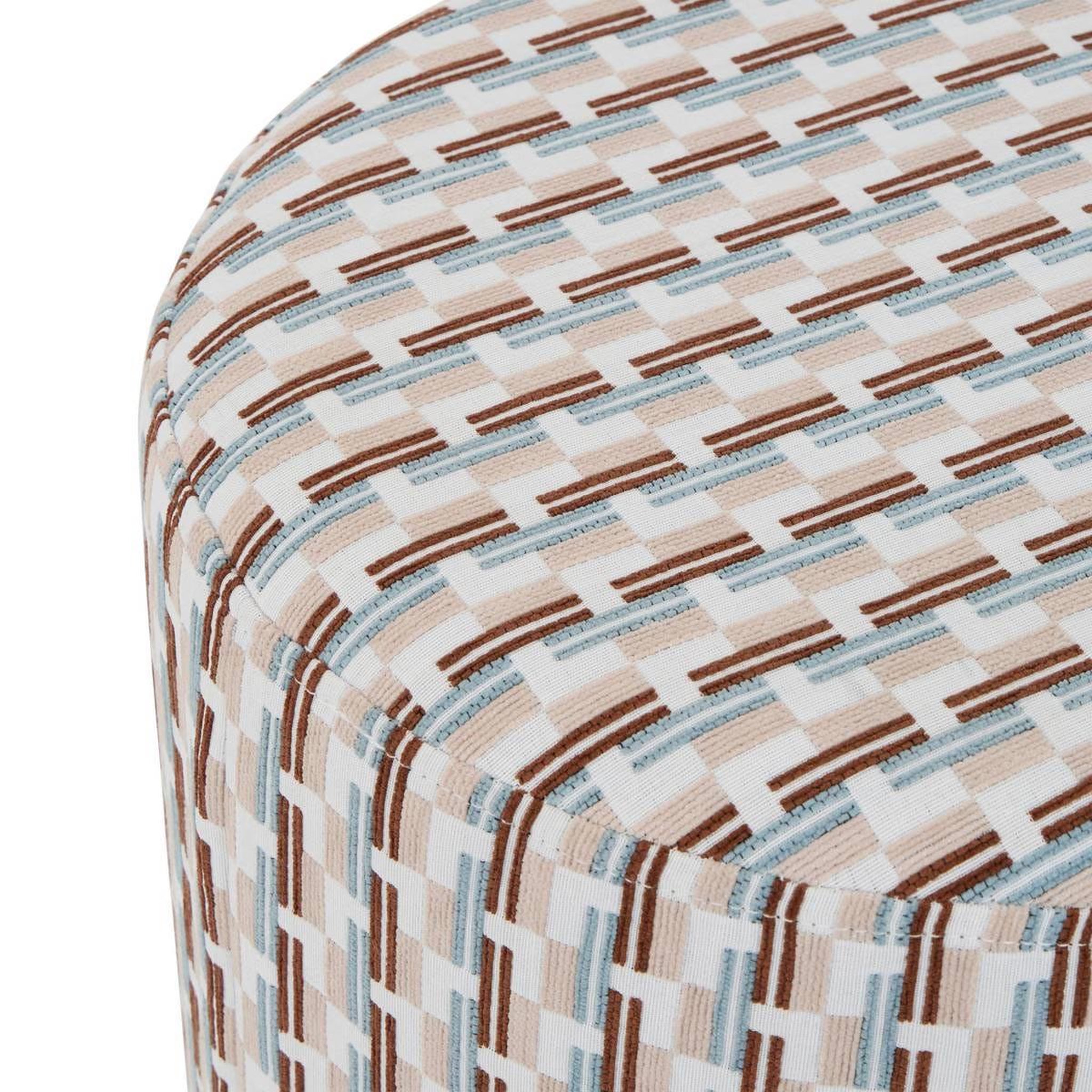 Voir la diapositive 2 : ATMOSPHERA Pouf chenille à motifs  sky lounge  38cm beige