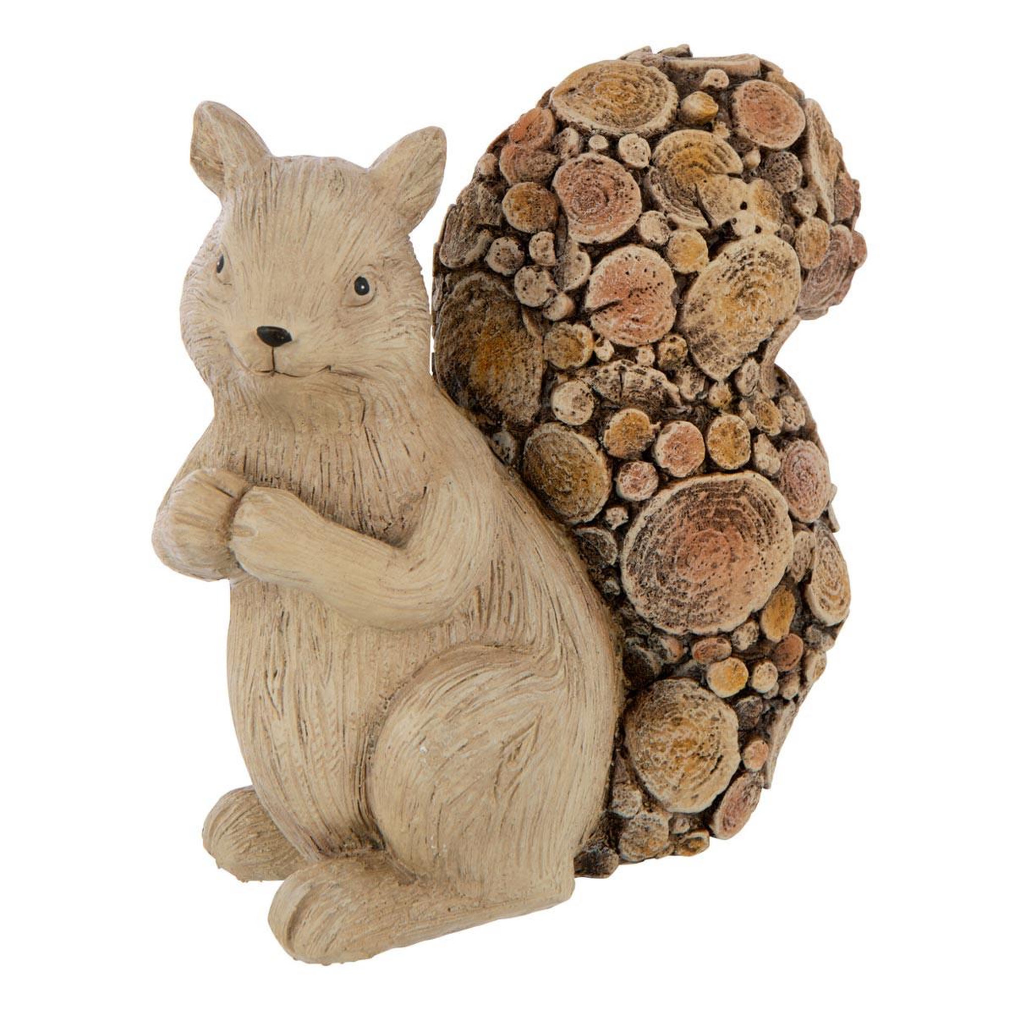 J-LINE Statuette écureuil  imitation bois  19cm naturel
