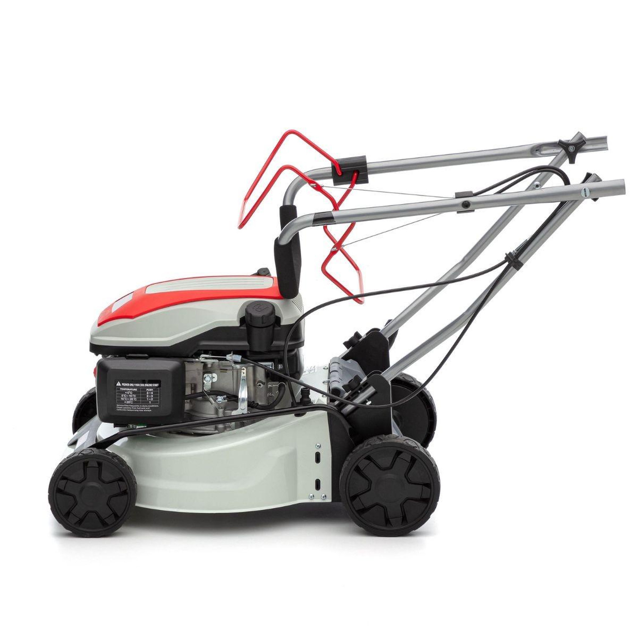 Voir la diapositive 2 : Ikra Tondeuse à gazon autotractée 1000m2 - 3,5CV 145Cm3 Coupe 41.8cm Mulching Moteur 4T Bac 40L IKRA