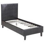 Habitat et Jardin Lit  Lina  - 90 x 190 cm - Noir