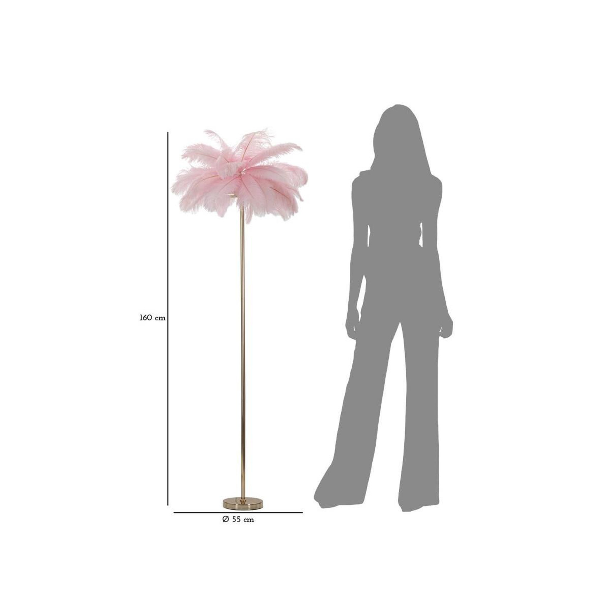 Voir la diapositive 6 : Paris Prix Lampadaire imitation plume  palm  160cm or & rose