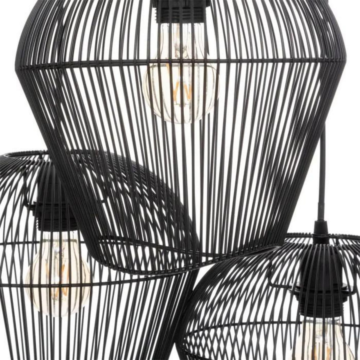 ATMOSPHERA Lampe Suspension 3 Têtes  Jena  26cm Noir