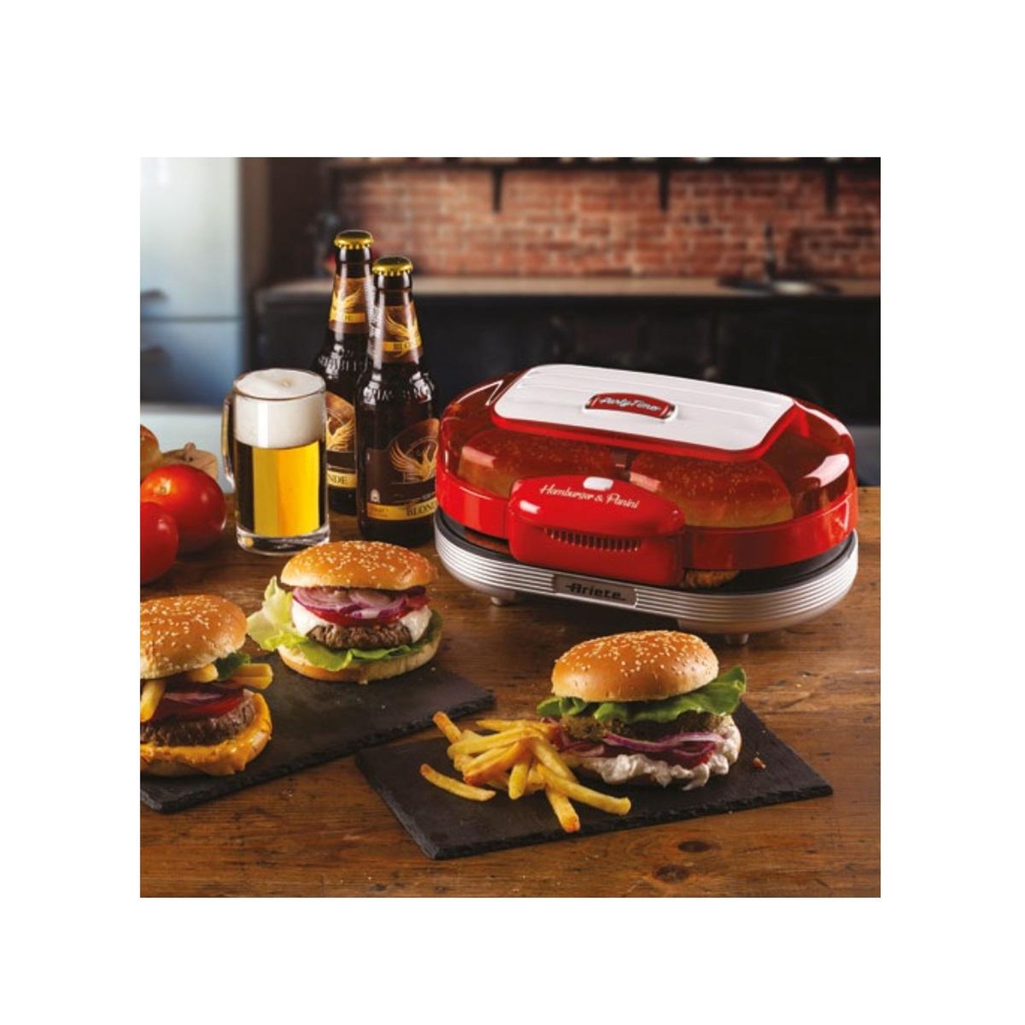 Voir la diapositive 3 : ARIETE Machine à humburger 1200w rouge - 00C020500AR0