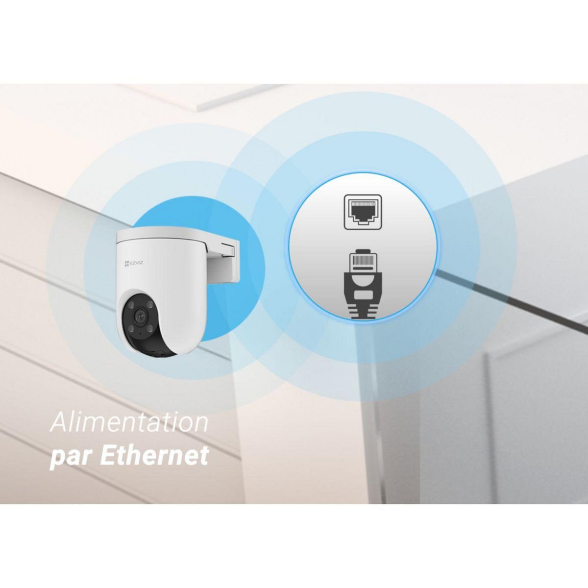 EZVIZ Caméra de surveillance Wifi exterieure motorisée H8c Poe 2K