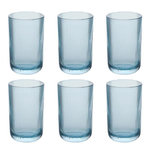 SECRET DE GOURMET Lot de 6 Gobelets Hauts Strie  Ema  43cl Bleu