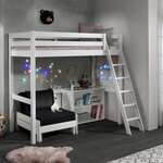 Paris Prix Pack - Lit Mezzanine, Bibliothèque & Fauteuil-Lit  Pino  Blanc