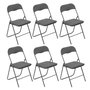 Voir la diapositive 1 : FIVE Lot de 6 chaises pliantes effet velours