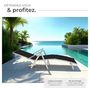 Voir la diapositive 4 : tectake Transat en acier pliable noir/gris