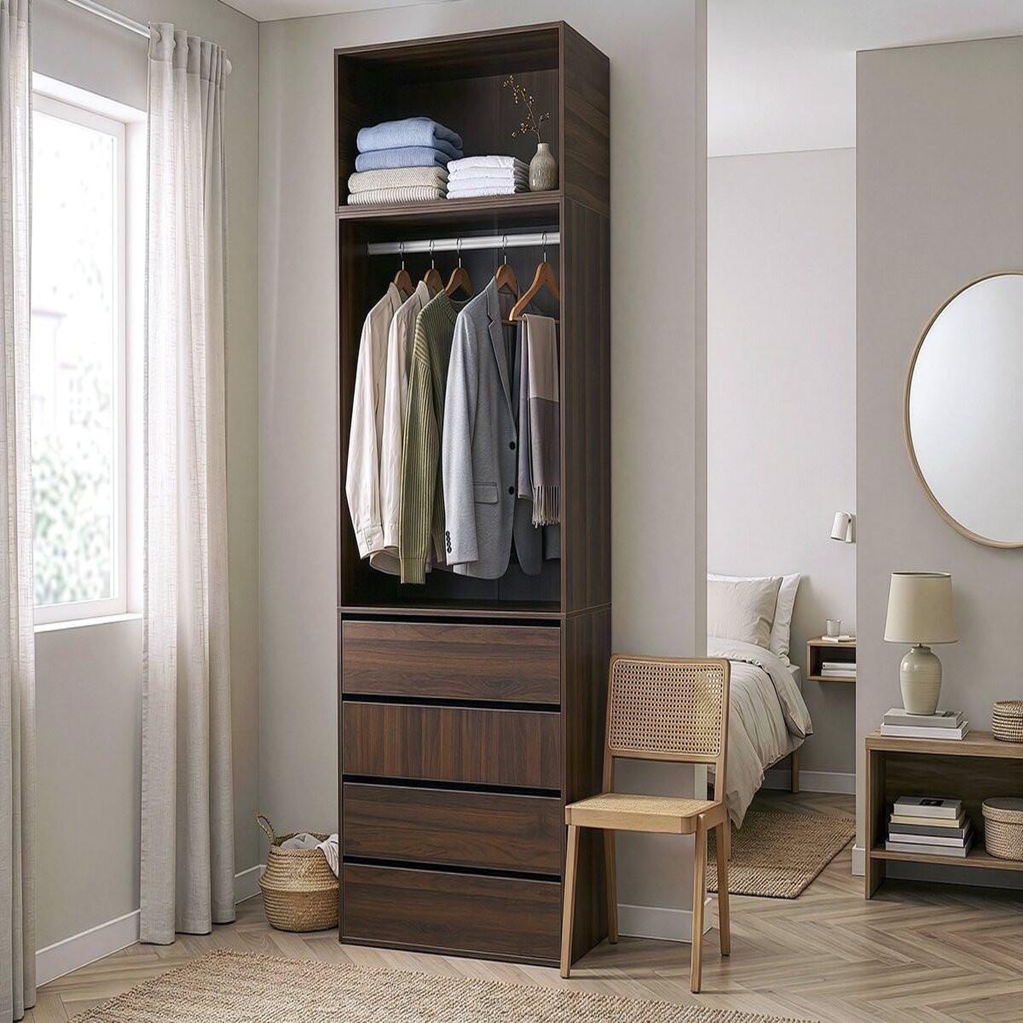 Voir la diapositive 2 : Habitat et Jardin Module de surélévation de dressing en bois  opéra  - 80 x 45 x 40 cm - marron