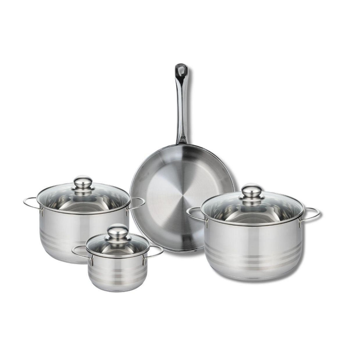 ELO Ensemble de 1 Poêle de cuisson 28 cm et 3 faitouts 14, 20 et 24 cm Elo Profi Brillant