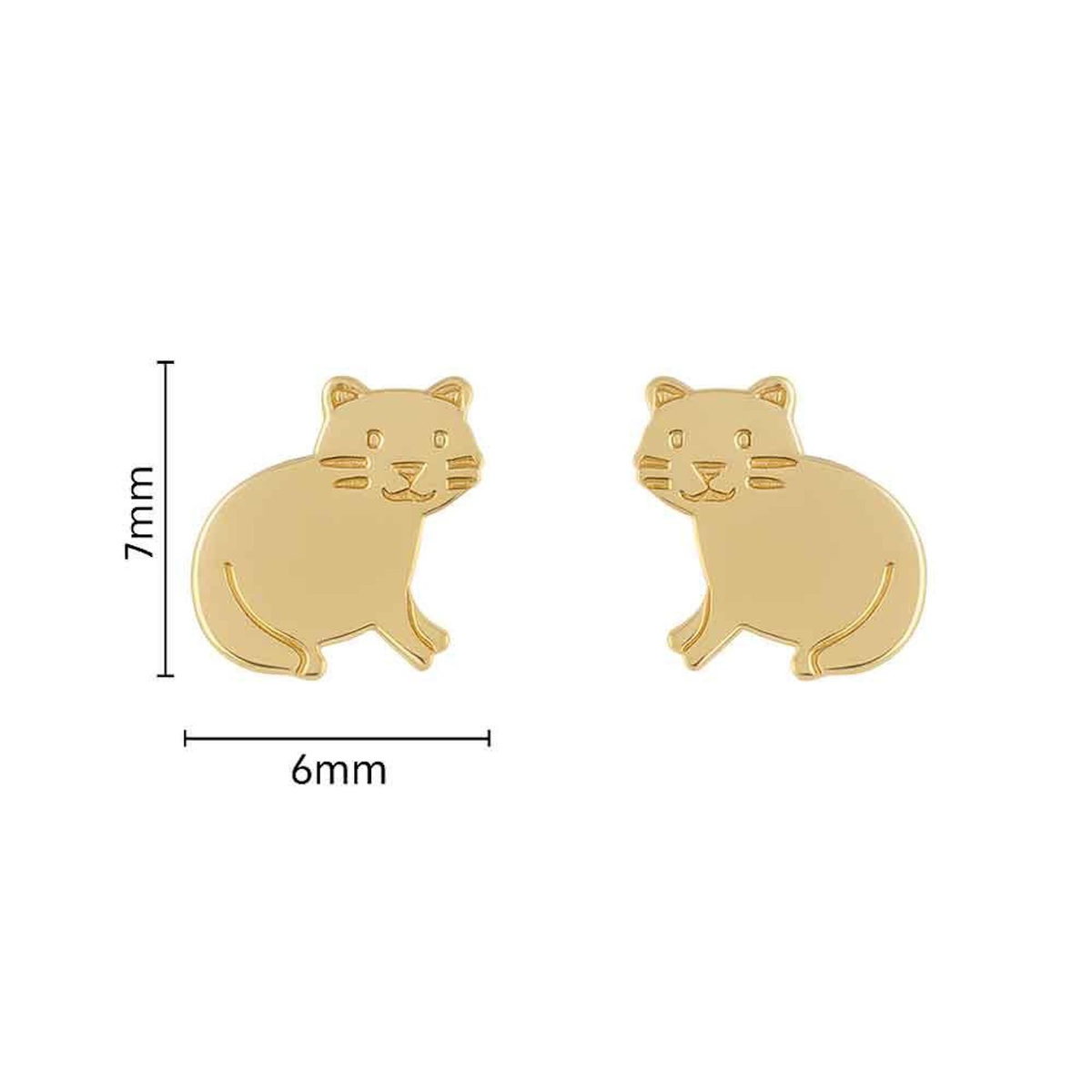L'ATELIER D'AZUR Boucles d'Oreilles Chats - Or Jaune - Enfant