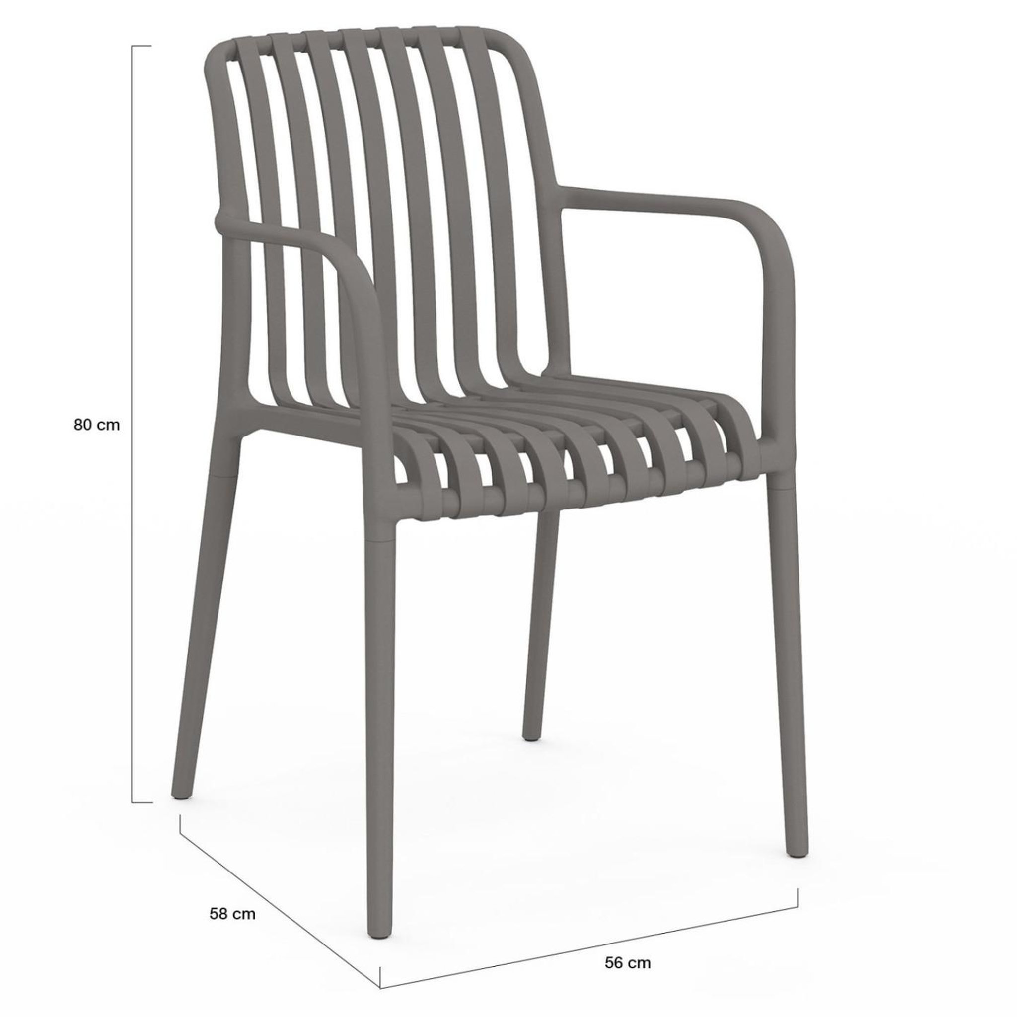 Voir la diapositive 6 : ID MARKET Lot de 4 chaises de jardin empilables bilbao en polypropylène gris anthracite