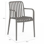 Voir la diapositive 6 : ID MARKET Lot de 4 chaises de jardin empilables BILBAO en polypropylène gris anthracite