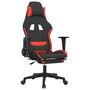 Voir la diapositive 2 : VIDAXL Chaise de jeu avec repose-pied Noir et rouge Tissu