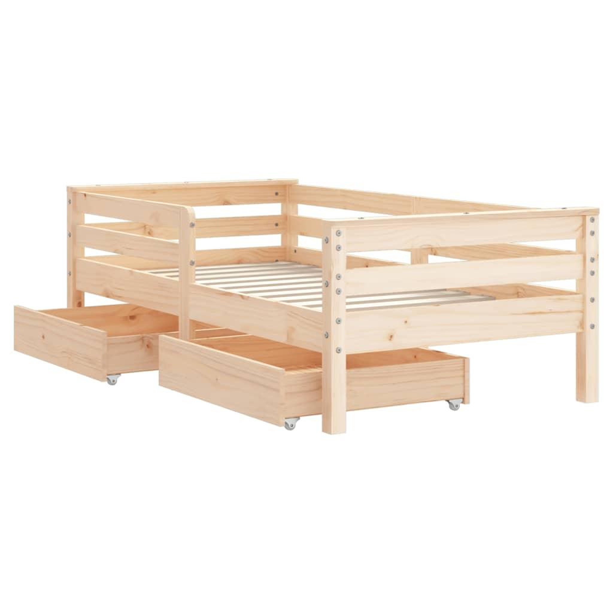 Voir la diapositive 4 : VIDAXL Cadre de lit enfant avec tiroirs 70x140 cm bois de pin massif