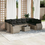 Voir la diapositive 1 : VIDAXL Salon de jardin avec coussins 10 pcs gris clair resine tressee