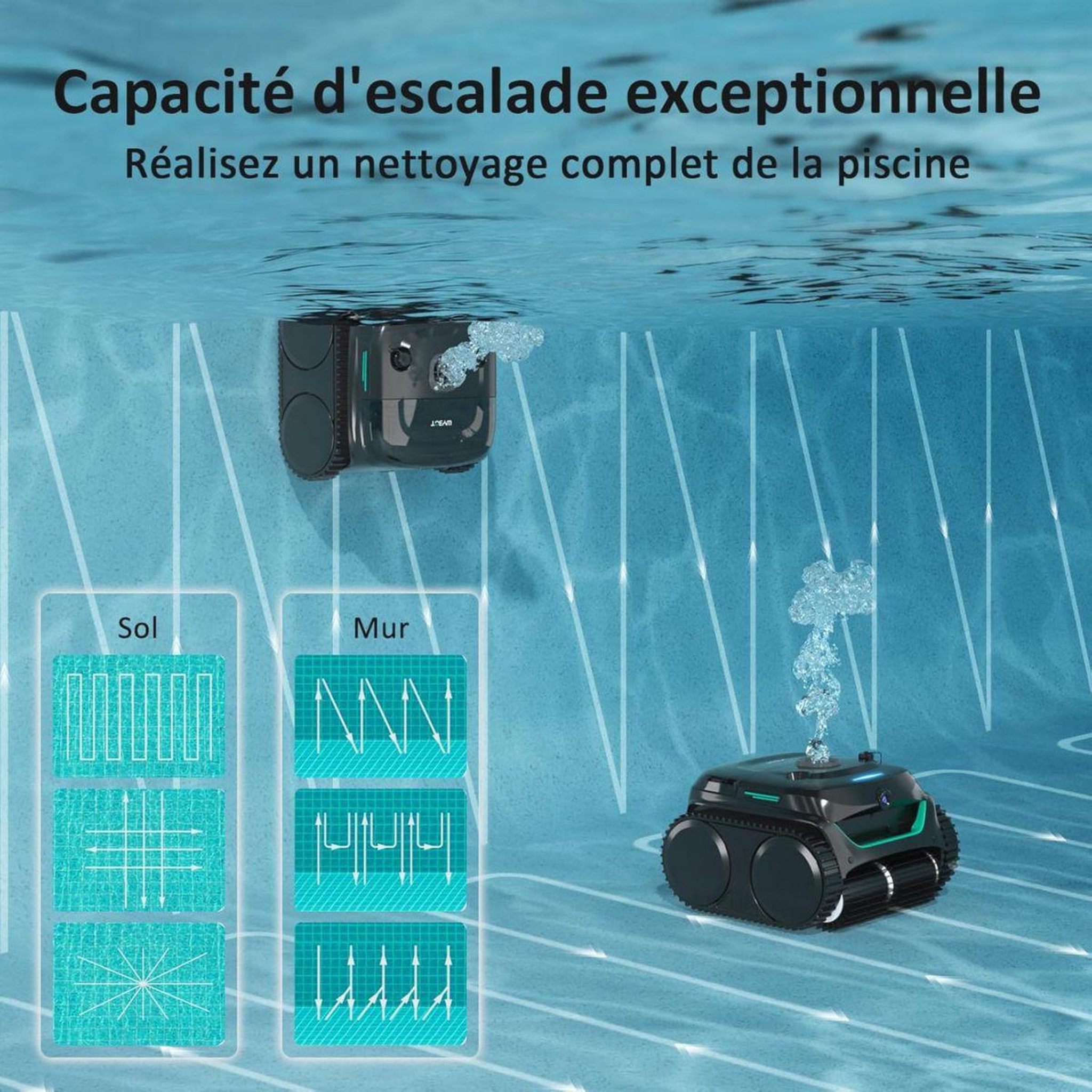 Voir la diapositive 4 : WYBOT Robot piscine c2 vision avec sonar