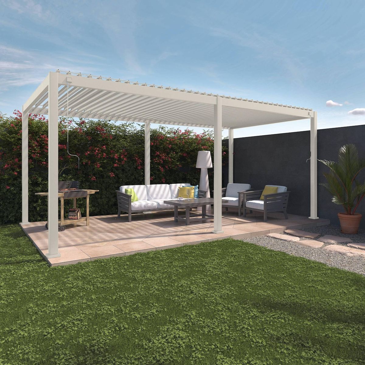 SWEEEK Pergola bioclimatique – Triomphe – 6x3m, aluminium, à lames orientables