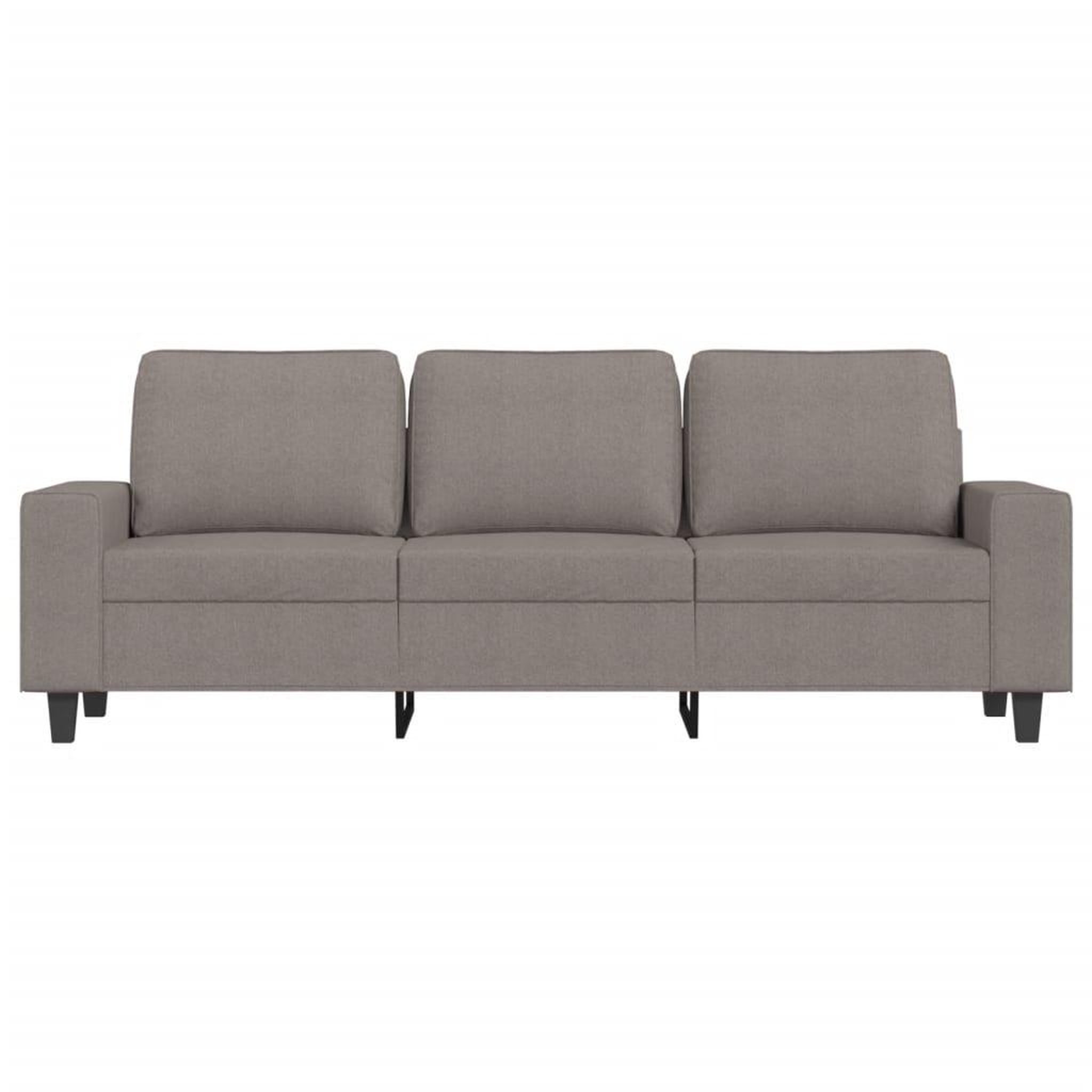 Voir la diapositive 3 : VIDAXL Canape a 3 places Taupe 180 cm Tissu