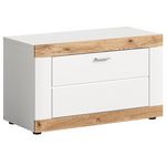 BEST MOBILIER Coventry - meuble à chaussures - blanc et bois - 80x47 cm. Coloris disponibles : Marron