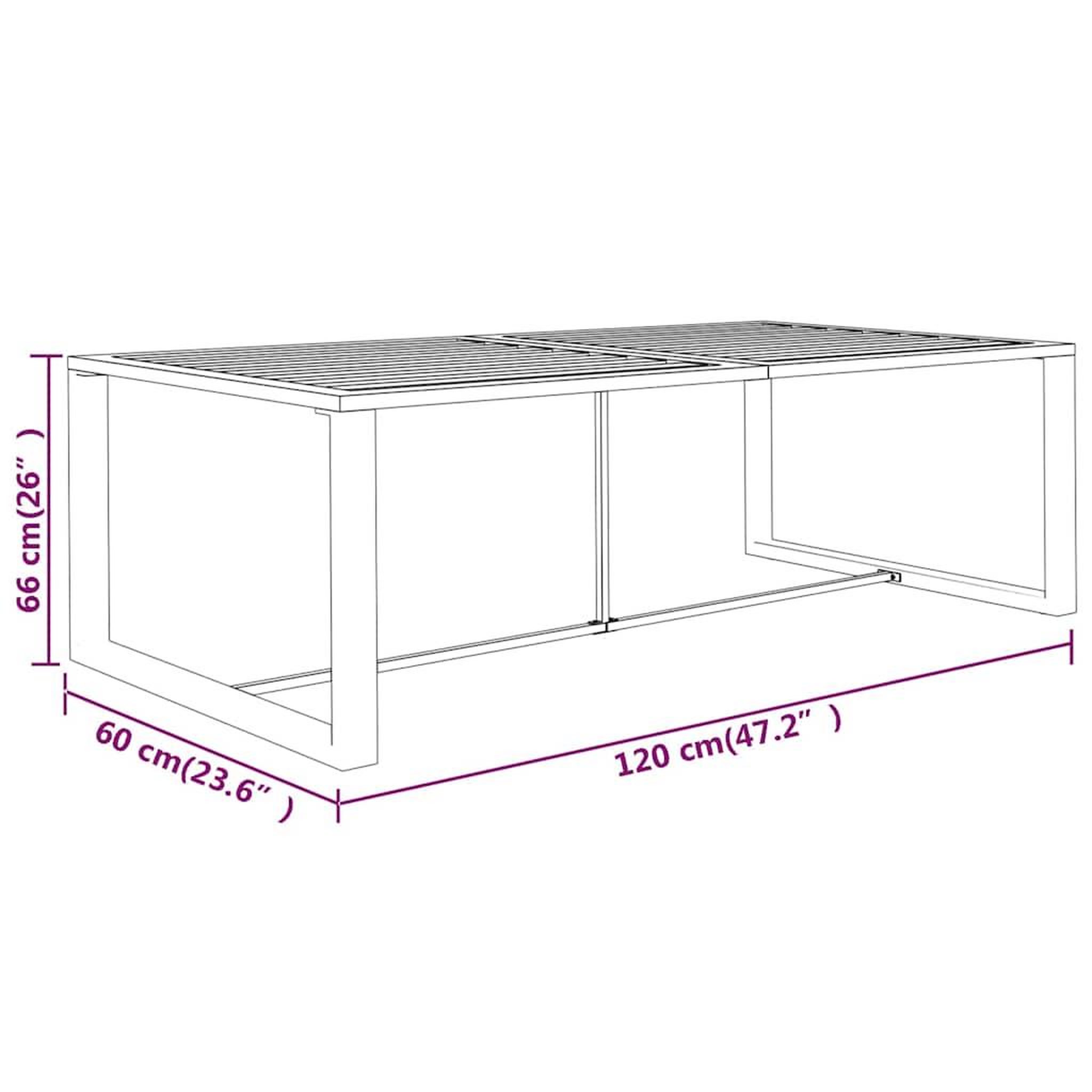 Voir la diapositive 3 : VIDAXL Table a dîner d'exterieur Anthracite 120x60x66 cm Aluminium