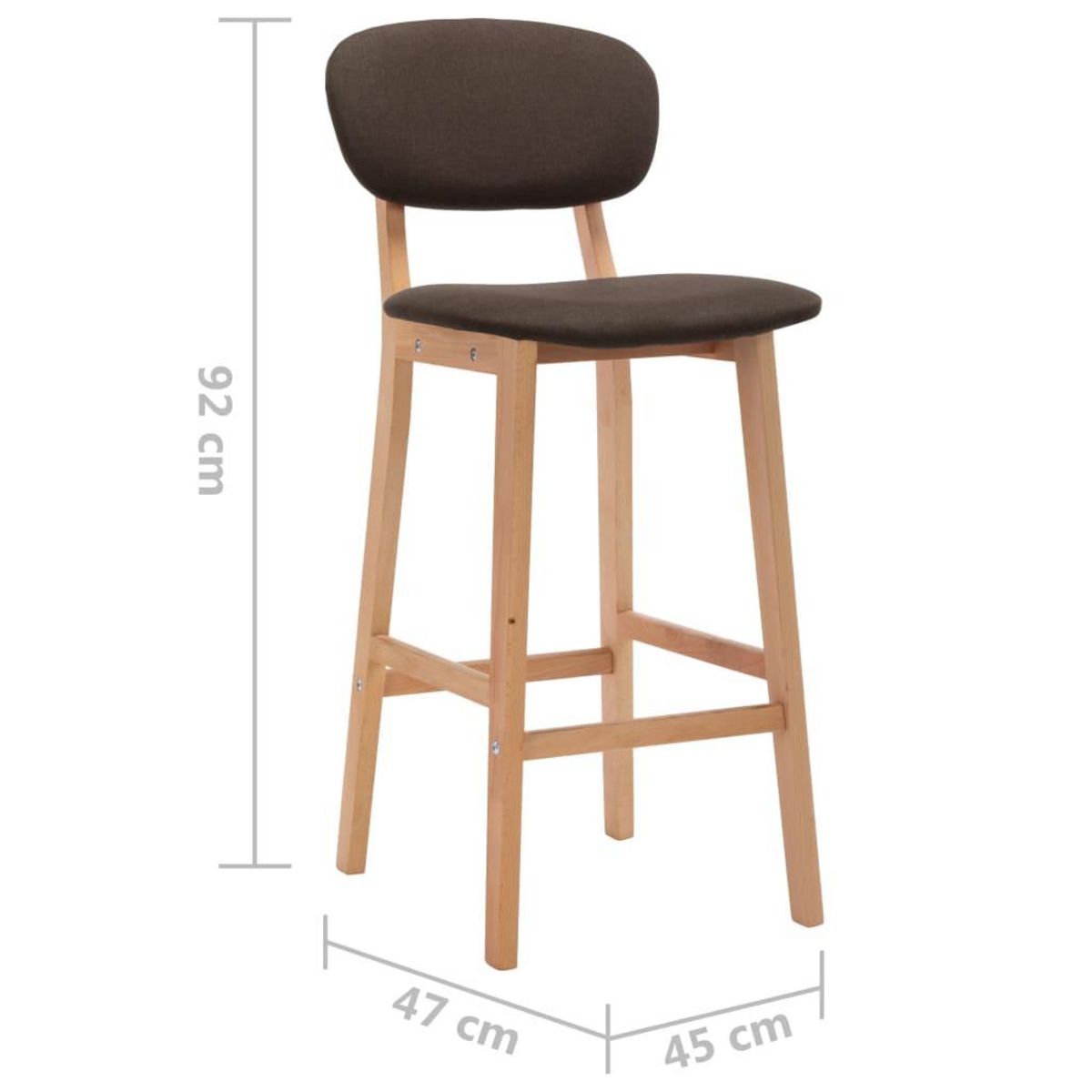 VIDAXL Tabourets de bar lot de 2 marron tissu