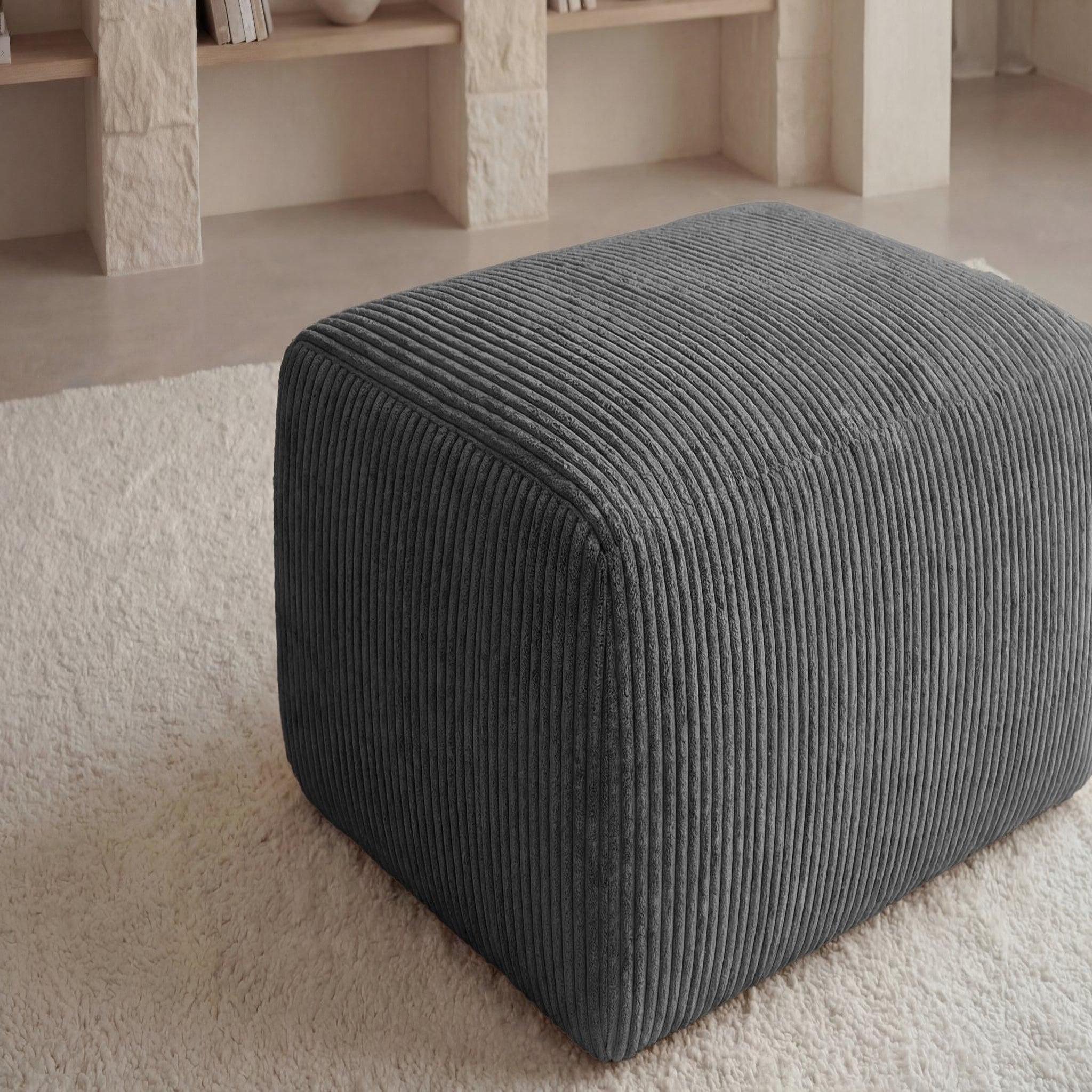 Voir la diapositive 5 : CASANOVA PARIS Olympe - pouf en petit velours côtelé 100x68x42