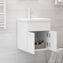 Voir la diapositive 3 : VIDAXL Armoire d'evier avec lavabo integre Blanc Bois d'ingenierie