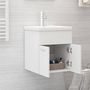 Voir la diapositive 3 : VIDAXL Armoire d'evier avec lavabo integre Blanc Bois d'ingenierie