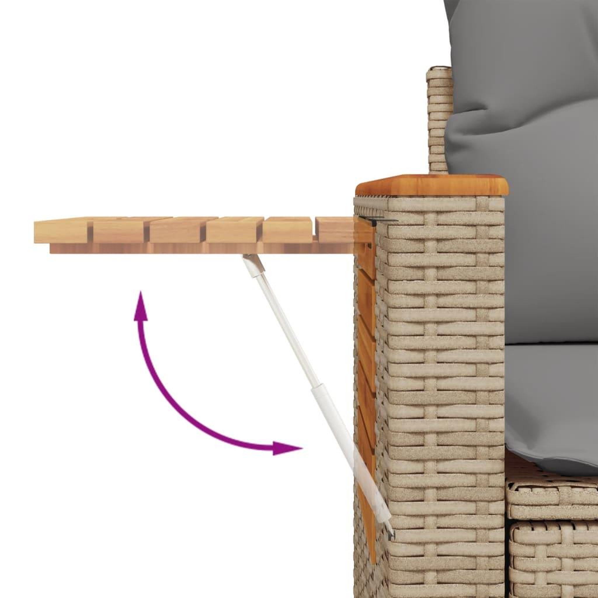 Voir la diapositive 5 : VIDAXL Salon de jardin avec coussins 8 pcs beige resine tressee