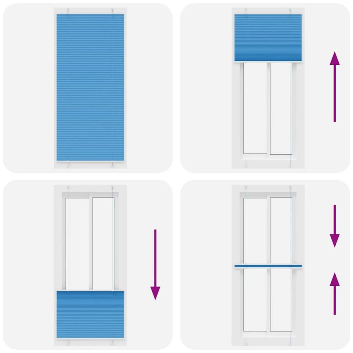 VIDAXL Store plisse bleu 95x200 cm largeur du tissu 94,4 cm polyester